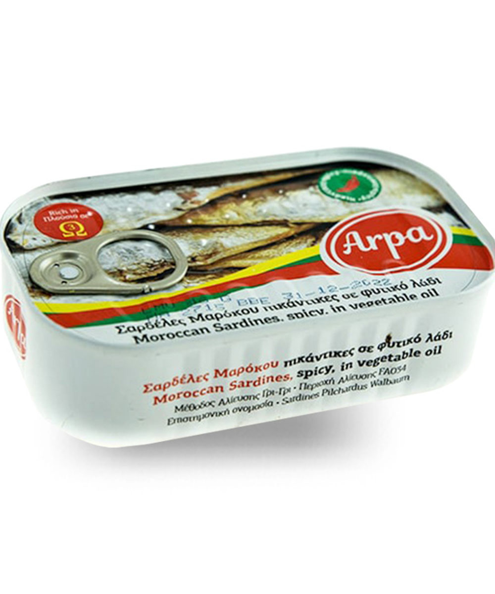 ARPA SARDINES IN SPICY VEGETABLE OIL 125G