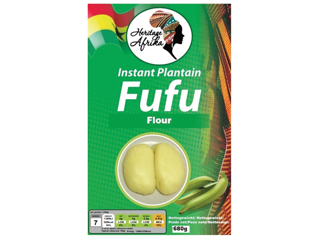 HERITAGE AFRICA  INSTANT PLANTAIN FUFU FLOUR 680g