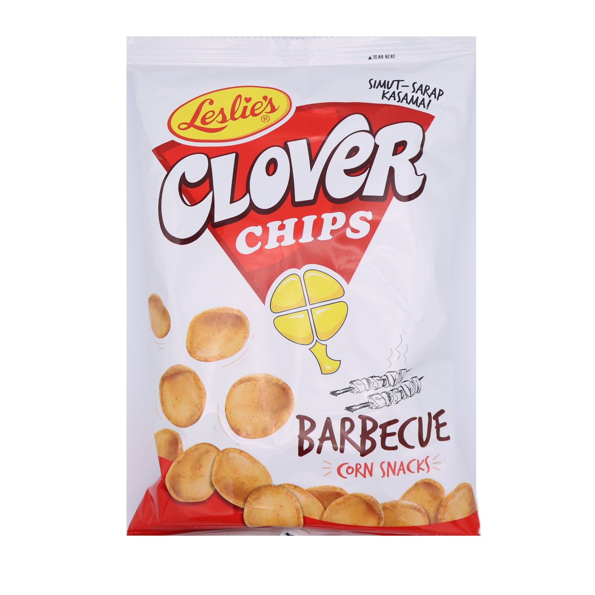 LESLIES CLOVER CHIPS BARBECUE CORN SNACKS 85G