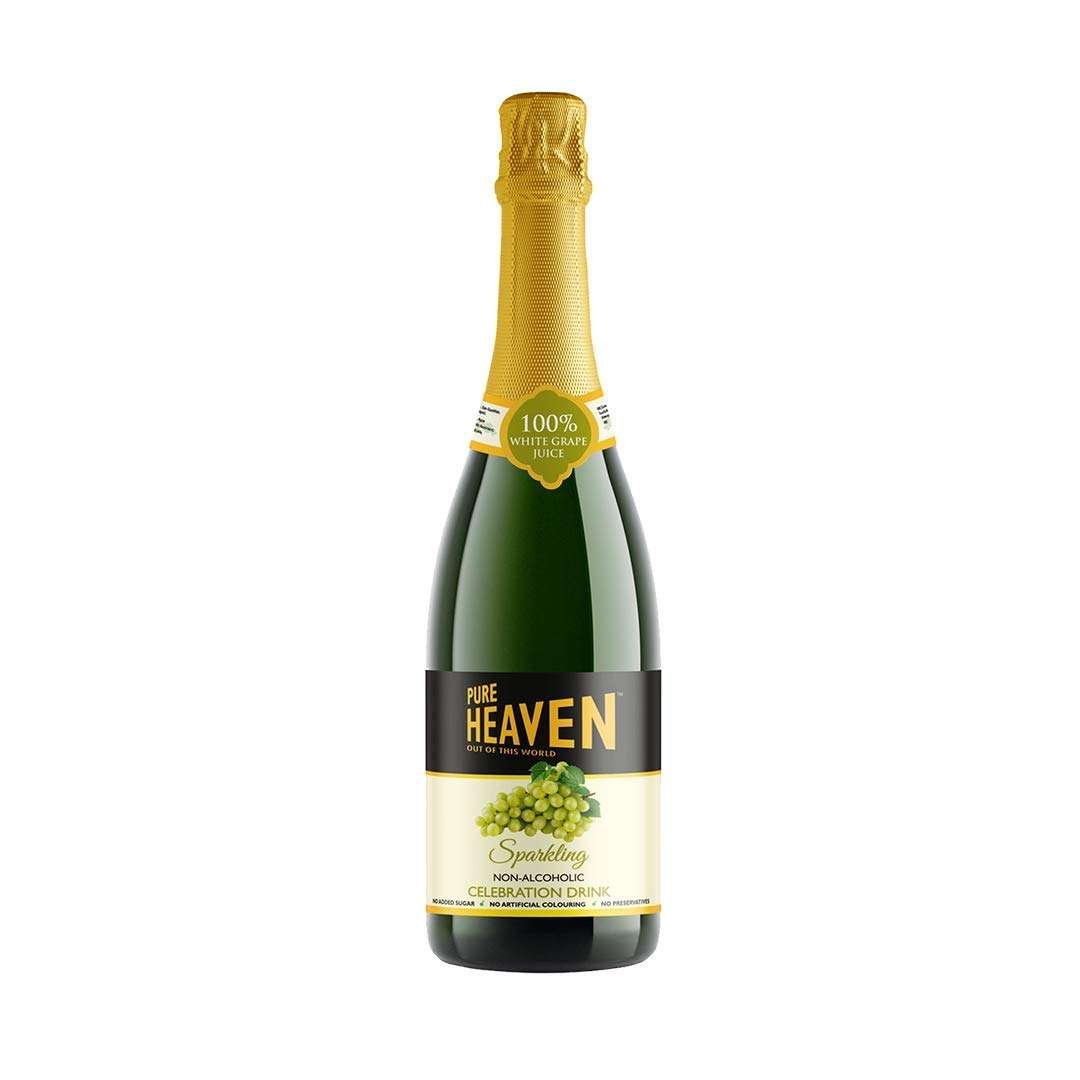 PURE HEAVEN 100% WHITE GRAPE SPARKLING NON-ALCOHOLIC CELEBRATION DRINK 750ML