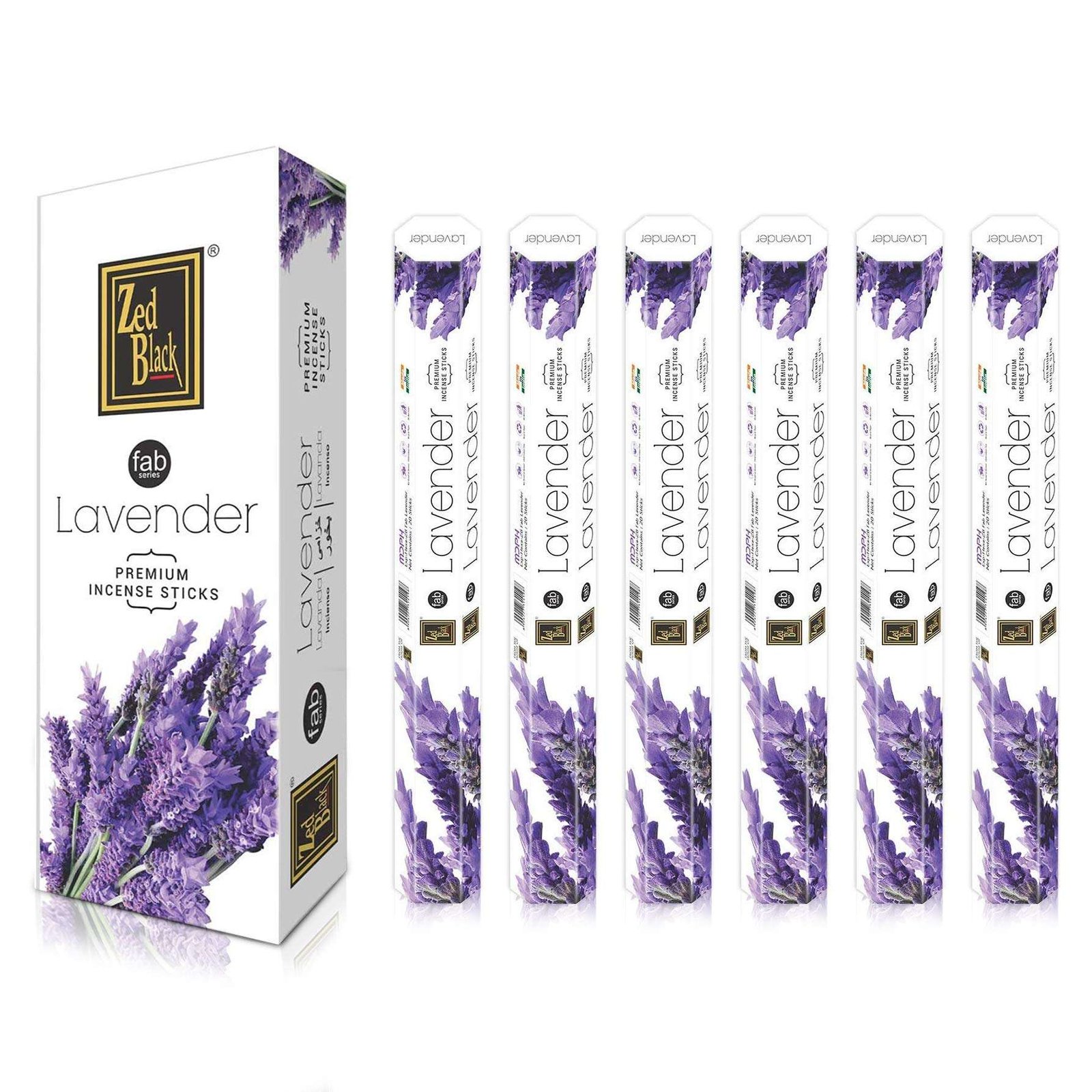 ZED BLACK FAB LAVENDER PREMIUM INCENSE STICKS 20PCS