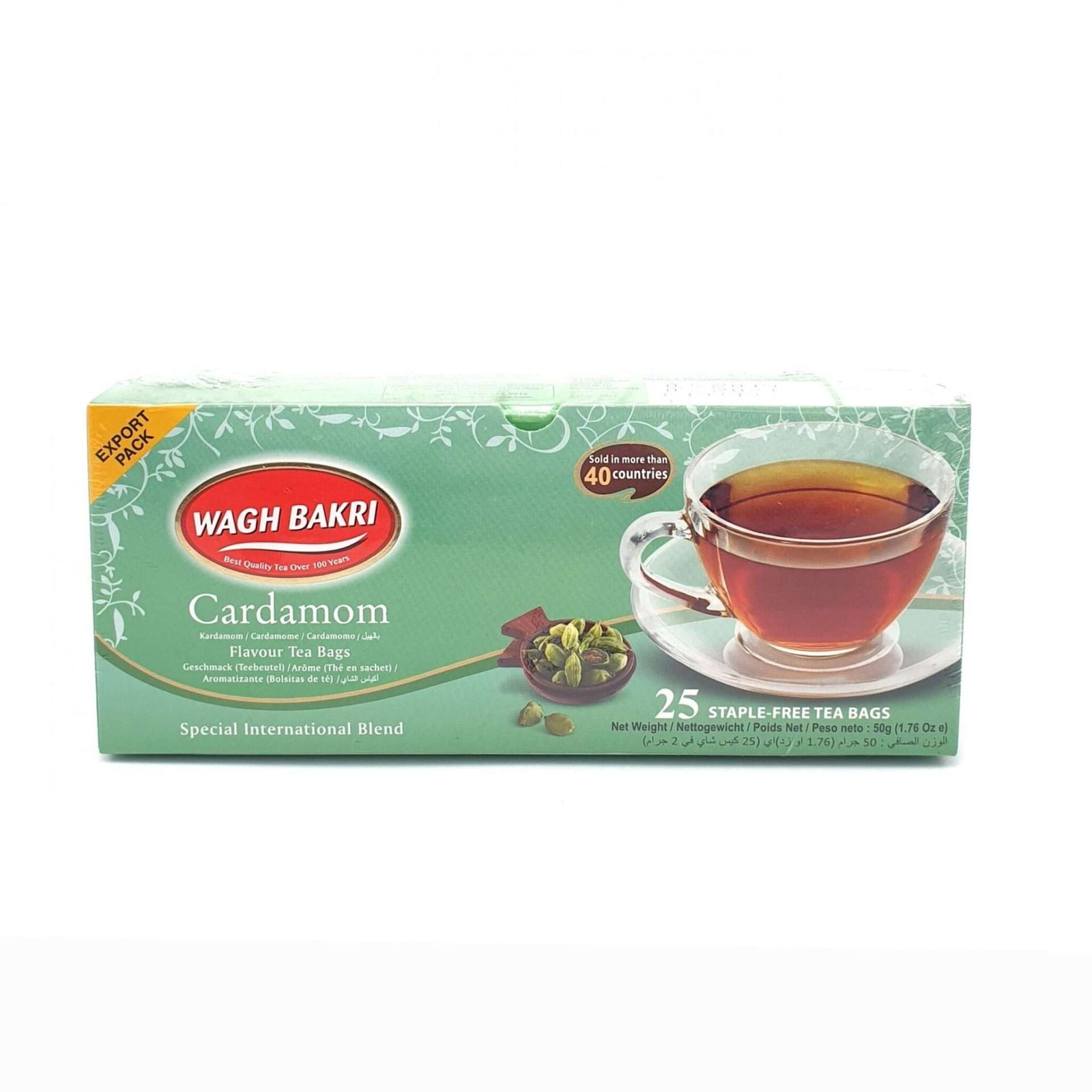 wagh bakri cardamom tea 25 tea bags NET 50g