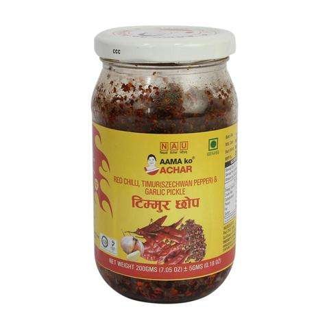 AAMA KO ACHAR RED CHILLI TIMMUR SICHUAN PEPPER AND GARLIC PICKLE 200G