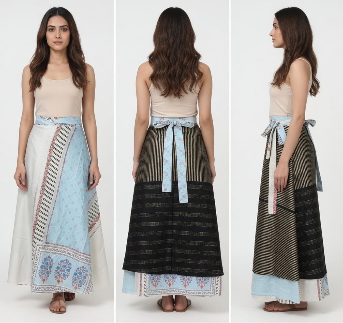 varisela reversible artisan wrap skirt